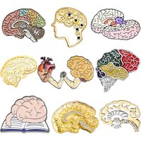 Hanreshe Enamel Barin Brooch Pin Medical Anatomy Brain Neurology Jewelry Lapel Backpack Badge Gifts for Doctor Nurse