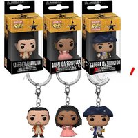 New 3 Styles FUNKO Pocket Keychains Hamilton Series Alexander Angelica Schuyler George Washington Action Figure Toys for Gifts
