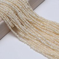 3-4mm Natural Freshwater Pearl Bread Shaped Loose Small Pearl For Jewelry Making DIY Necklace Bracelet Accessories Gift 36cm