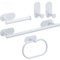 No Drilling Stainless Steel Towel Bar Paper Holder Self-adhesive Towel Ring Robe Hook White Silver Gold Bathroom Accessories Set