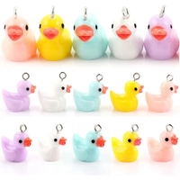 10pcs 3D Yellow Pink Sky Blue Duck Resin Simulation Pendants Crafts DIY Making Findings Handmade Jewelry for Earring Necklace