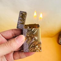 Luxury Bespoke Lighter — Hand-Engraved Dragon & Phoenix Craftsmanship — Includes Accessories: An Exquisite Gift for Men
