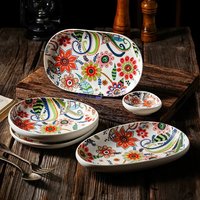 Ceramic Household Arrangement Creative Plate Vegetable Plate Vegetable Plate Dinner Hotel Microwave Oven Essential