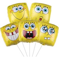 5Pcs SpongeBob SquarePants Helium Balloon Cartoon square Balloon set Birthday Party Balloons Boy Girl Baby Shower Party Supplies