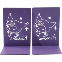 Sanrio Kuromi Bookends Purple Metal Bookends Heavy Duty Bookends for Fans Collection Book Lovers Home Office Bookends Supplies