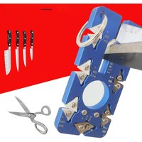 Portable 7-Angle Adjustable Knife Sharpener, 15-30°, Ceramic & Tungsten Steel, Aluminum Alloy, for Kitchen & Outdoor Knives