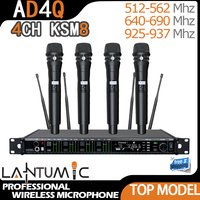 AD4Q Microfone 4 Channel KSM11 KSM8 Dynamic Wireless Microphone Professionl Microfono Inalámbricos Lavalier Microfono For Stage