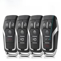 KEYYOU 3/4/5 Buttons Car Remote Key Case for Ford Mustang Edge Explorer Fusion Mondeo Kuka Auto Key Shell Uncut Blade