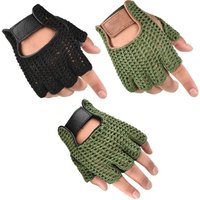 AliExpress R6FE 2pack Durability Men's Mittens Half Finger Wools Leather Gloves Outdoor Sports for Gym, Motorcycle Cycling, and Outdoors