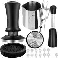 22pcs Espresso Accessories Kit 51/58mm Barista Kit with WDT Tool Milk Frothing Pitcher Latte Art Pen Coffee Stirrer Tamper Mat