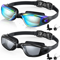 2 Pack Swimming Goggles Anti-Fog UV Protection Adjustable Swimming glasses Professional Waterproof Swim Eyewear For Adult Youth
