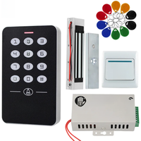 OBO Hands Door Access Control System Kit RFID Keypad + Power Supply + Electric 180KG Magnetic Lock Strike Door Locks for Home