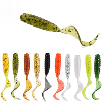 20 or30 pieces 4cm 6cm soft silica grub wrom lure bait for fishing tackle maggot worm baits lure soft bait with circel tail