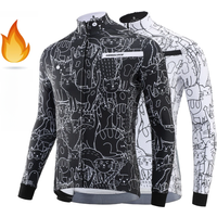 AliExpress KEMALOCE Winter Cycling Jackets Men Fleece Long Sleeves High End Bike Jackets Black&White Thermal Fabric MTB Bicycle Clothing