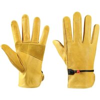 AliExpress NONE Cowhide Work Gloves Leather Motorcycle Driver Cycling Outdoor Sports Racing Security Protection Safety Yellow Riding Glove