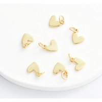 DARENLI 4PCS Brass Heart Charms Pendants 18K Gold/Rhodium Plated DIY Jewelry Making Accessories For Women Hypoallergenic