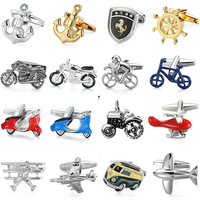AliExpress XKZM auspicious High quality bus airplane bicycle motorcycle cufflinks men's French shirt badges ship anchor cufflinks, factory direct wholesale