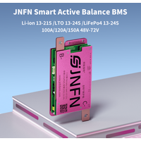 JNFN ANT BMS 13s -24s 1A Active Balance lifepo4 BMS LTO Li-ion 48v 60v 72v 100A 120A 150A with RS485 Bluetooth LCD KEY