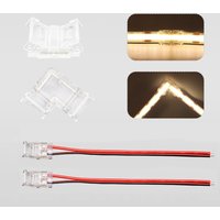 5pcs 10pcs 2Pin 8mm COB LED Strip Connector No Soldering No Dark Area Mini Connector Strip to Strip L Shape Strip to Wire