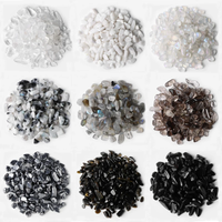 AliExpress vinswet Black White Natural Crystal Quartz Chips Healing Stones Moonstone Obsidian Labradorite Gravel Specimen Jewelry Stone Decor Bulk