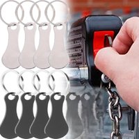 Metal Shopping Cart Token Hard Key Ring Portable Stainless Steel Keychain for Replace Coin Key Hook Practical Daily Accessories