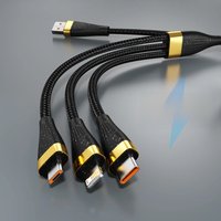 6A Super Fast Charging Cable 3 in 1 100W for Huawei IPhone Micro USB Type-C Fast Charger Accessories USB Type-C Data Line Cord