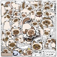 AliExpress GOGOTU 10/30/50PCS Siamese Cat Stickers Cute Cat Graffiti Animal Cartoon Sticker Fridge Luggage Laptop Phone Guitar Car Bike Decals Toy