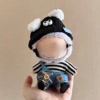 17cm Mini Plush Doll'S Clothes Outfit Accessories for Korea Kpop Exo Labubu Idol Striped Clothes Eyes Shoes Suit Clothing Gift