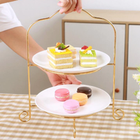 2 Tier Cake Cupcake Stand Decorative Photography Accs Premium Wedding Display Scene Props Easy to Clean Classic for Baby Showers