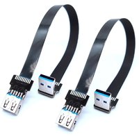 Flat USB 3.0 male to female adapter, FPC elbow, USB extension cable, up and down, left and right bending 90 degrees, USB adapter