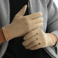 AliExpress NONE Men's Velvet Gloves, Winter Warm and Cold-Proof, Touch Screen, Exquisite Cycling and Driving Gloves