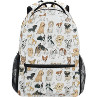 Cute Doodle Dog Print Animal Large Backpack for Kids Boys Girls School Student Personalized Laptop iPad Tablet Travel School Bag