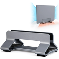 Vertical Laptop Stand Tool-Free Adjustable Aluminum Laptop Stand Holder Vertical Width From 0.35"-1.6" Support Almost All Laptop