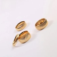 Joolim Jewelry High End PVD Wholesale Tarnsih Free&No Fade Vintage Trendy Arc Twill Twist Stainless Steel Ring for Women