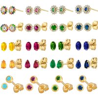 925 Sterling Silver Ear needles Crystal Zircon Small studs Earrings for Women gold-plated round Piercing Earrings New in 2022