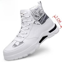 Man Boots Elevator Shoes Hidden Heels Cow Leather Fashion Ankle Boots For Male Increase Insole 7CM Height Increasing Shoes Men