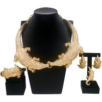 New Jewelry Sets For Women Italian Gold Plated Crocodile Necklace Earrings Ring Animal Design Rings Party Essentials