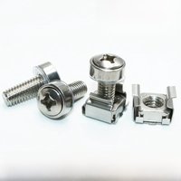 304 Stainless Steel Cabinet Screw Rack Mount Cage Nut Bolt and Washer M6*16 for Network Server Chassi Distribution Shelve Router