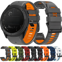 Two-Tone Silicone Watch Band For Garmin TACTIX DELTA/Instinct 2X/Descent Mk2 Mk2i G1/MARQ/Enduro 2 Quick Fit 22mm 26mm Strap
