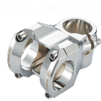 AliExpress NANLIO Nanlio High-Strength Bicycle Stem 28.6*31.8MM Diameter, 50MM Length, 0° Angle - for Mountain and Road Bikes with Mirror Silver