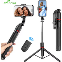 Roreta 1.7M Selfie Stick Wireless Tripod Stand with Bluetooth Remote Extendable Tripod for Mobile Phone Tlktok Live Streaming