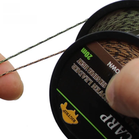 20m Carp Fishing Lead Free Woven Leaders Camo Green Brown 35lb/45lb Hook Link Leadcore Fishing Line Hair Rig