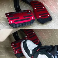 1pcs Universal Non-Slip Car Pedals - Easy Install Safety Accessory for Manual & Automatic Vehicles - Stylish Red & Blue Design