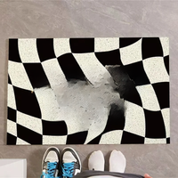 Ins Chessboard Grid Welcome Entrance Doormat Anti-slip PVC Floor Mat Entry Porch Hallway Entryway Home Decor Dust Removal Carpet