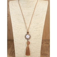 Ethnic Holiday Style Hollow out Pendant with Small White Flower Necklace Retro Holiday Tourism Daily Wear