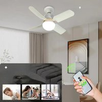 LED Light Bulbs Ceiling Fan With Light E27 Socket Remote Control Dimmable Wireless Fans Lighting For Bedroom Garage Kitchen