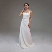 Simple Wedding Dresses 2026 Square Neck Minimalis Mermaid Bridal Dress Long Train Modern Women's Bridal Gown Customized