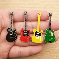 10pcs Acrylic Music Guitar Charm Jewelry Accessories Necklace Bracelet Earring Pendant Diy Craft Supplies