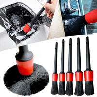 5Pcs Car Cleaning Brush Kit Auto Detail Brushes Dust Brushes For Car Interior Detailing Brush Set Wheel Rims Clean Brush Tools