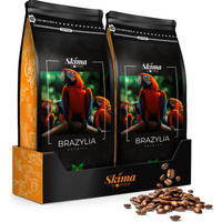 Kawa ziarnista 2x1kg BRAZYLIA 100% ARABICA Świeżo Palona do ekspresu+GRATIS